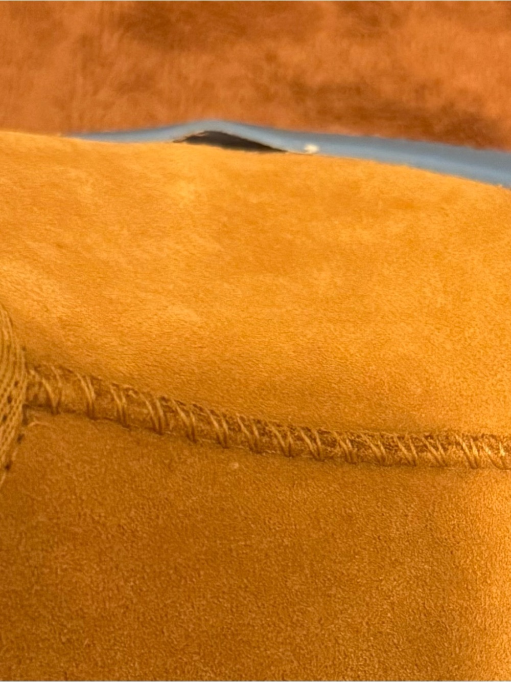 UGG Men's Tan Suede Slip-On Casual Shoes Blue Sole Logo Round Toe Size 11 - Picture 8 of 9